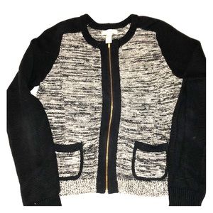 Two Tone Zipper Cardigan. Medium. NWOT
